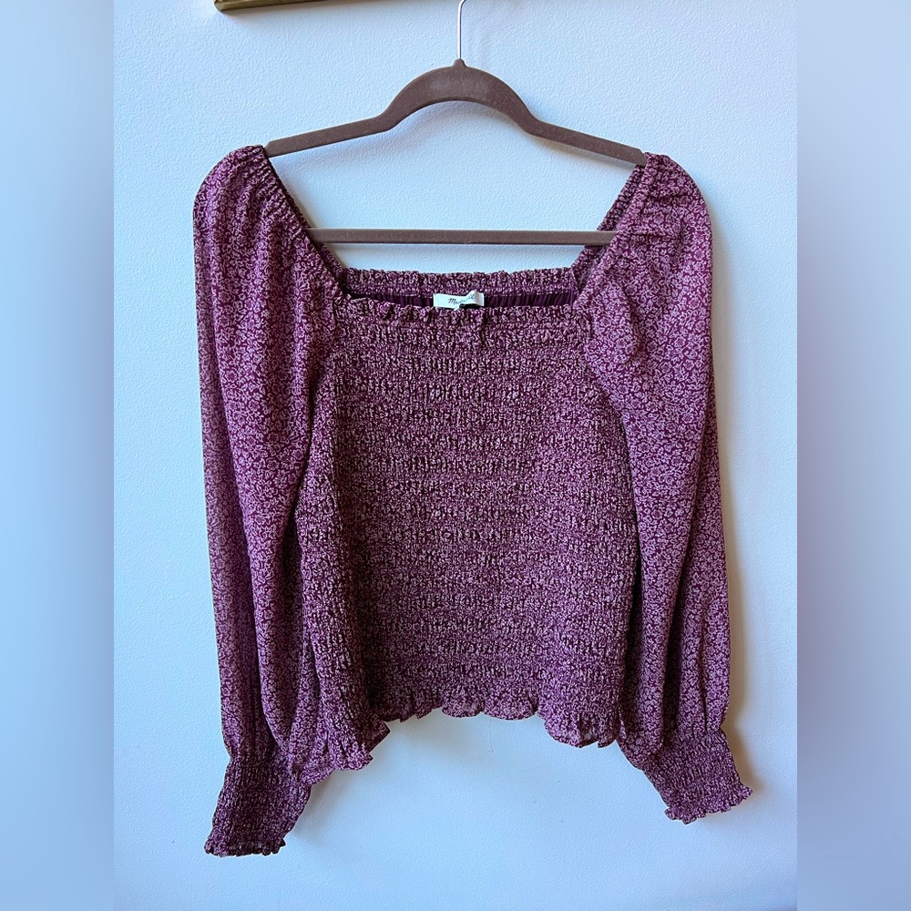 Maroon Floral Madewell Top